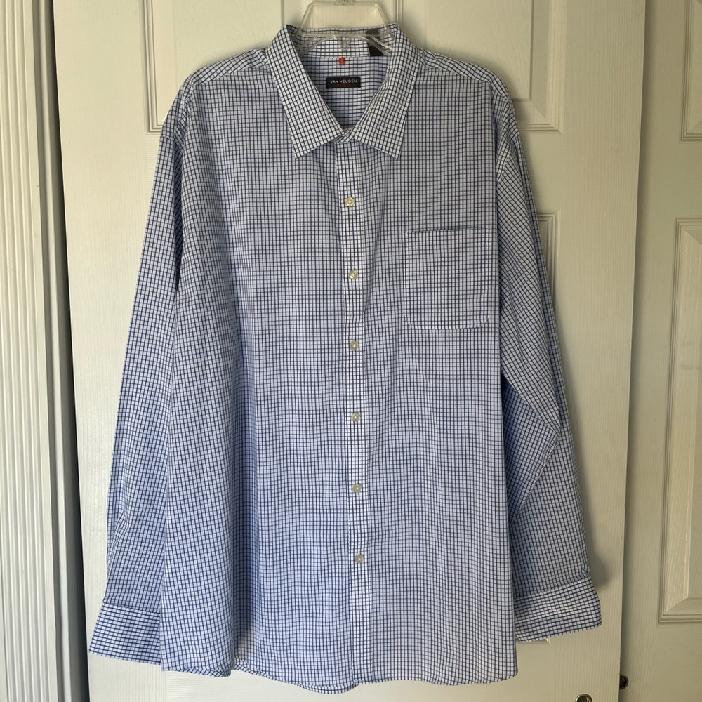 Van Heusen Blue and White Checkered Shirt